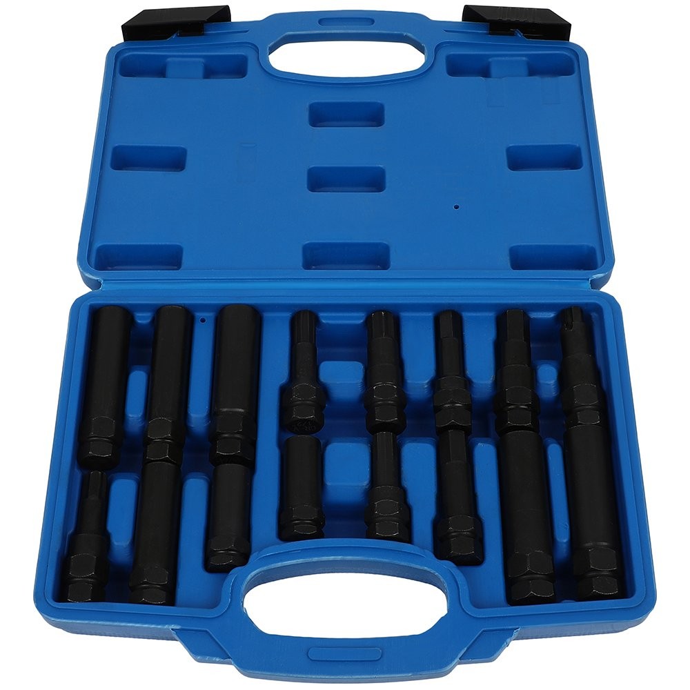 16Pcs Locking Lug Nut Master Set Removal Tool Kit Wheel Lock Key Double Hex-Head