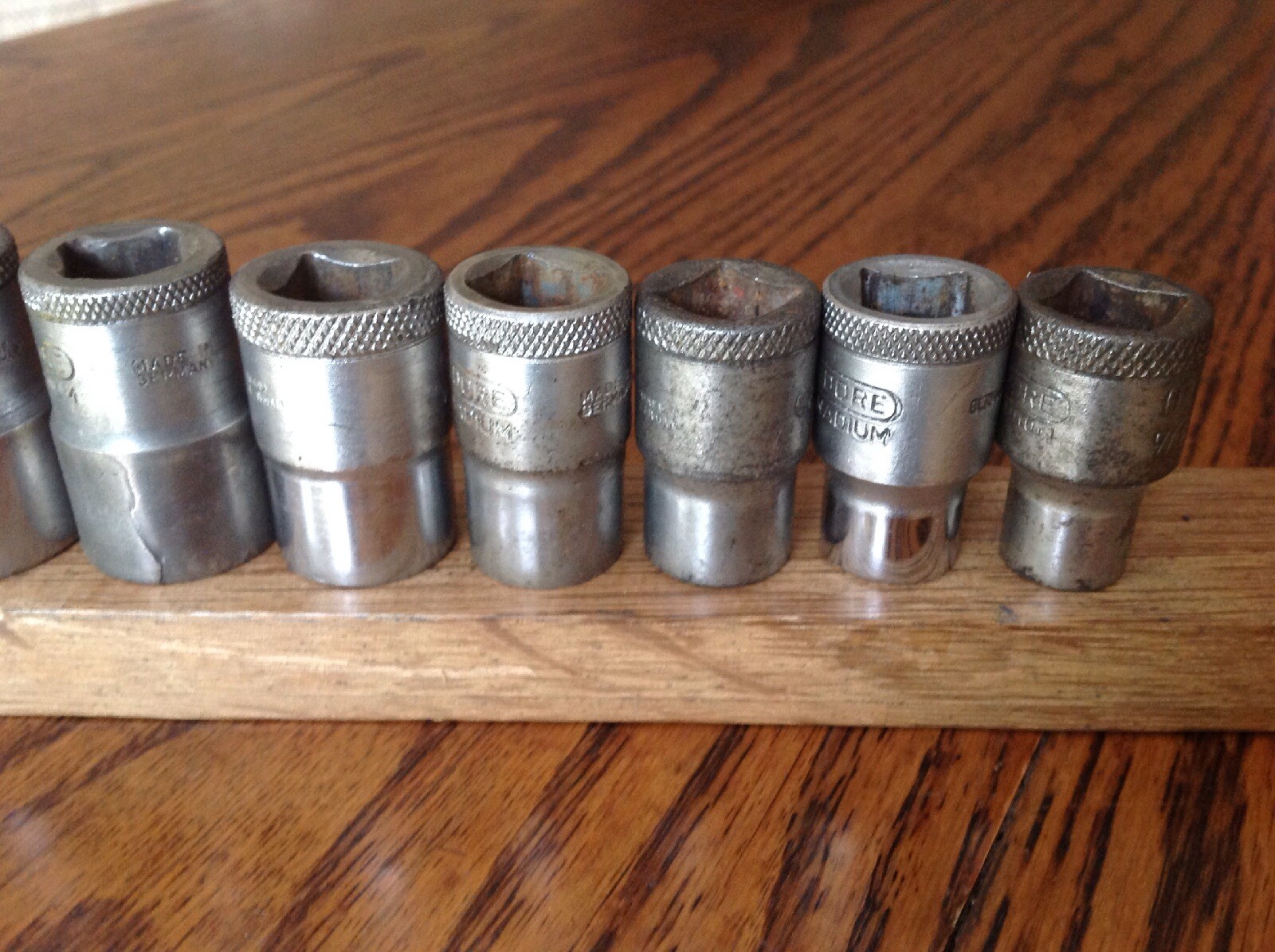 9 Gedore Sockets 1″ To 7/16″ AF With 1/2″ Drive.