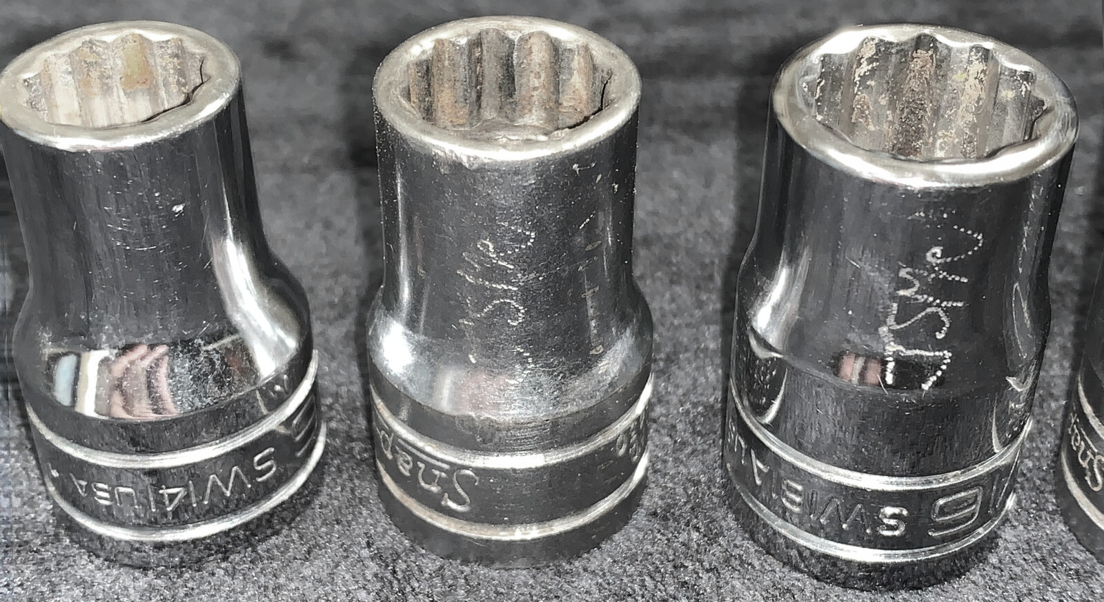 Snap On 1/2″ Dr 9pc Socket Set SAE 7/16″ to 15/16″ 12 Point Shallow SW141-SW301