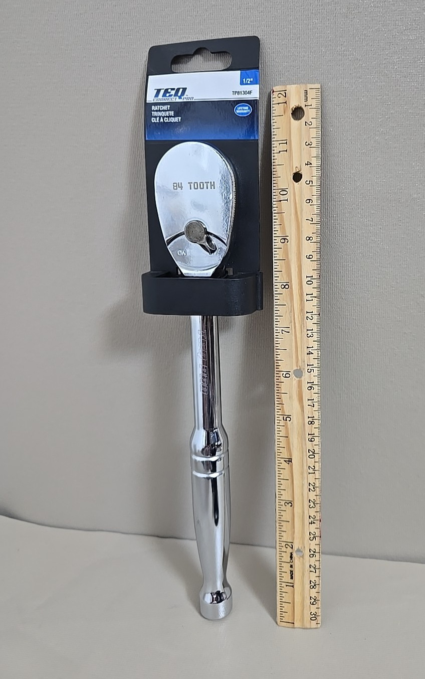TEQ Correct Pro 1/2” Drive Teardrop Ratchet 84 Tooth 11” 81304F NEW