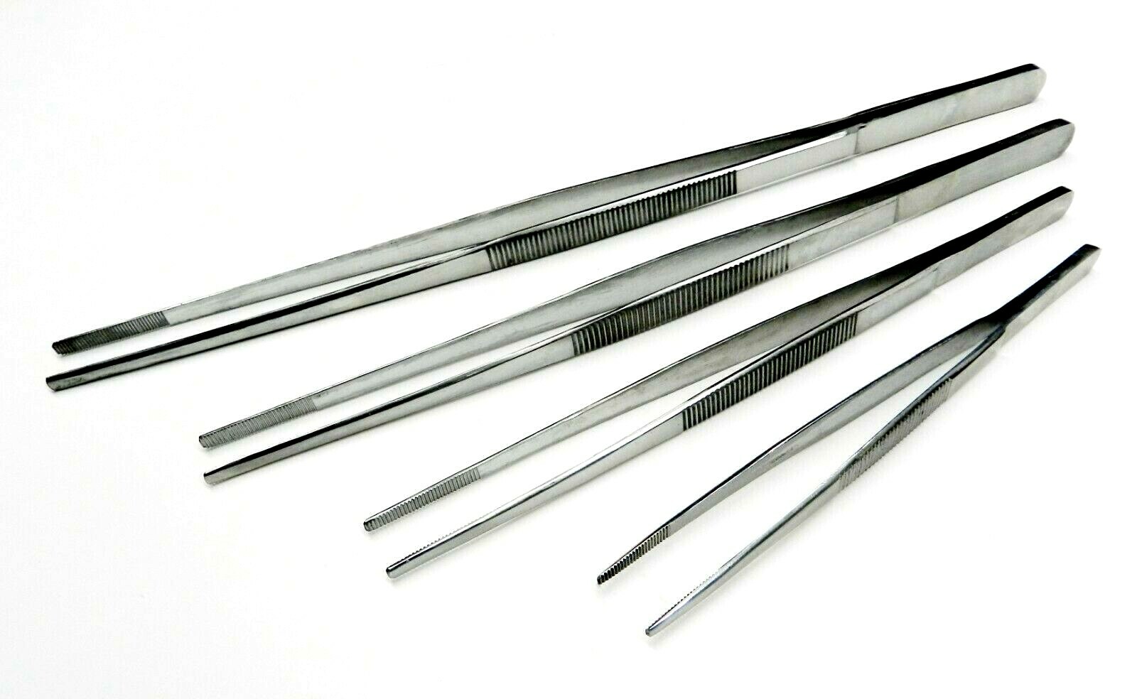 4pc General Purpose Tweezers Utility Forceps – 12″,10″,8″,6″ Stainless Blunt Tip
