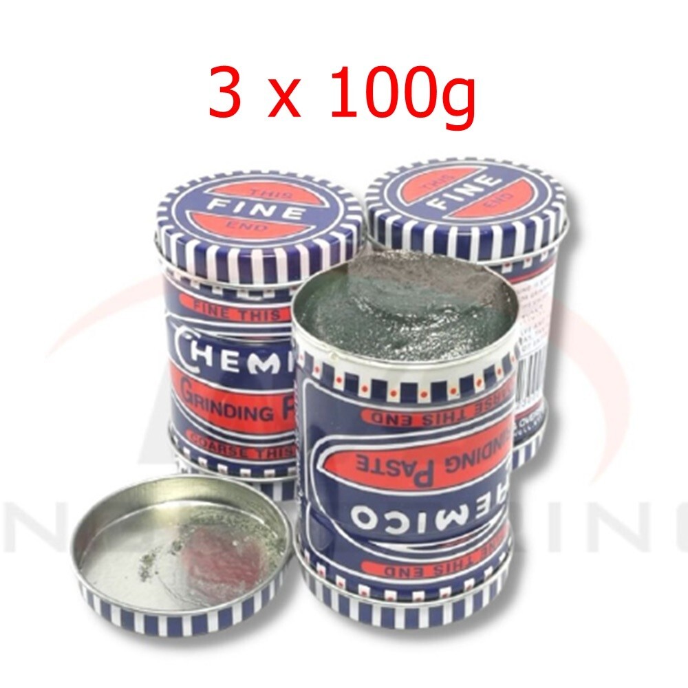 Pack of 3 x 100g Chemico Valve Grinding Paste 2 in 1 Fine/Coarse Cleaning Valves
