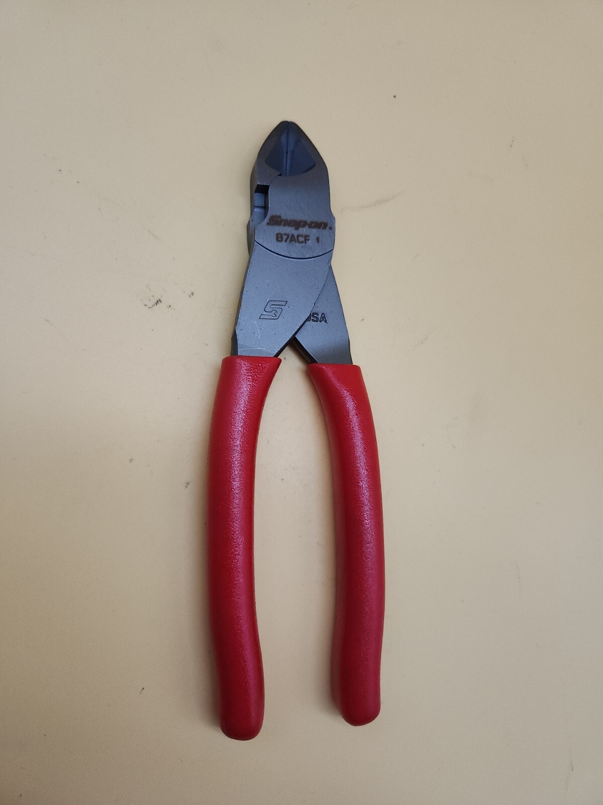 Snap-On Tools RED Soft Grip 7″ VECTOR EDGE Diagonal Cutter 87ACF USA
