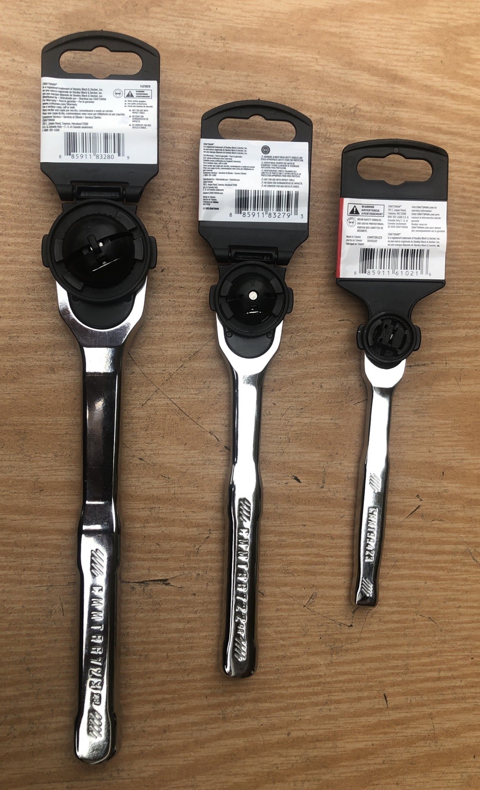 3 NEW CRAFTSMAN RATCHETS 1/4, 3/8 & 1/2 INCH DRIVE WITH QUICK RELEASE IN PACKAGE