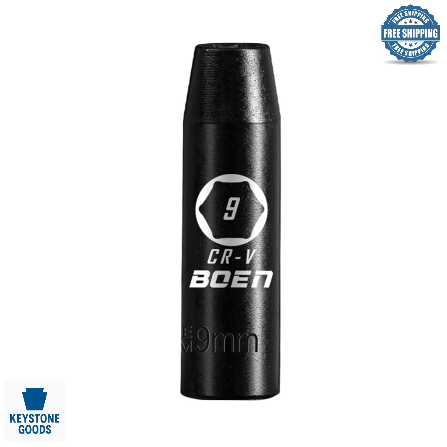 1/2″ Drive 9mm Deep Impact Socket – CR-V Steel, 6-Point, Corrosion-Resistant,…