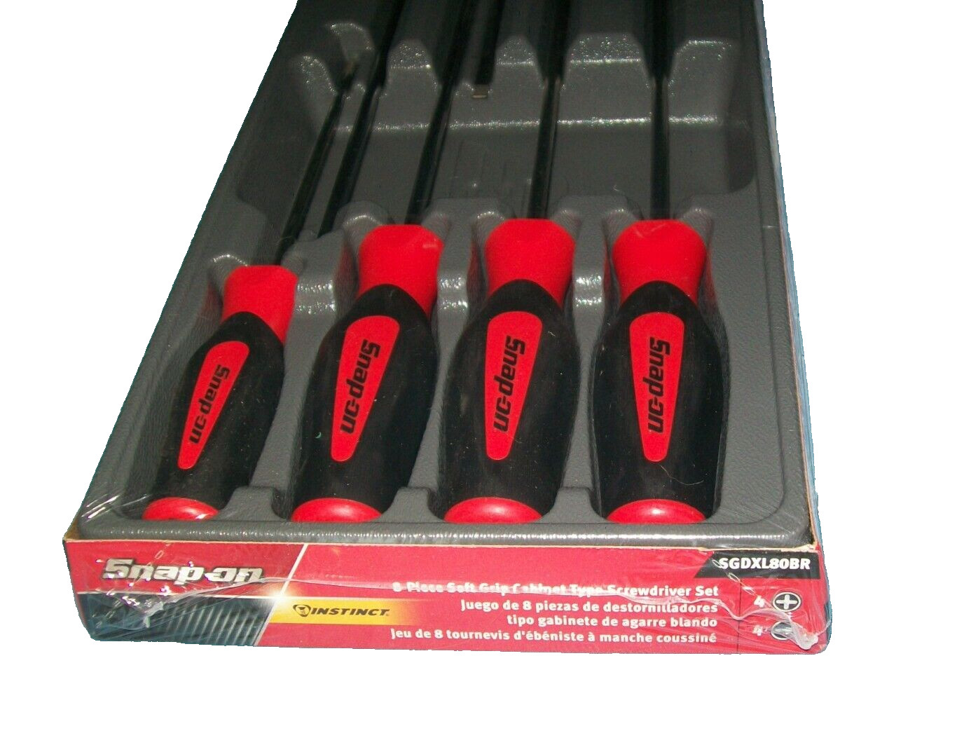 New* Snap-on™ Instinct Red Soft Handled 8pc Cabinet Screwdriver SET SGDXL80BR