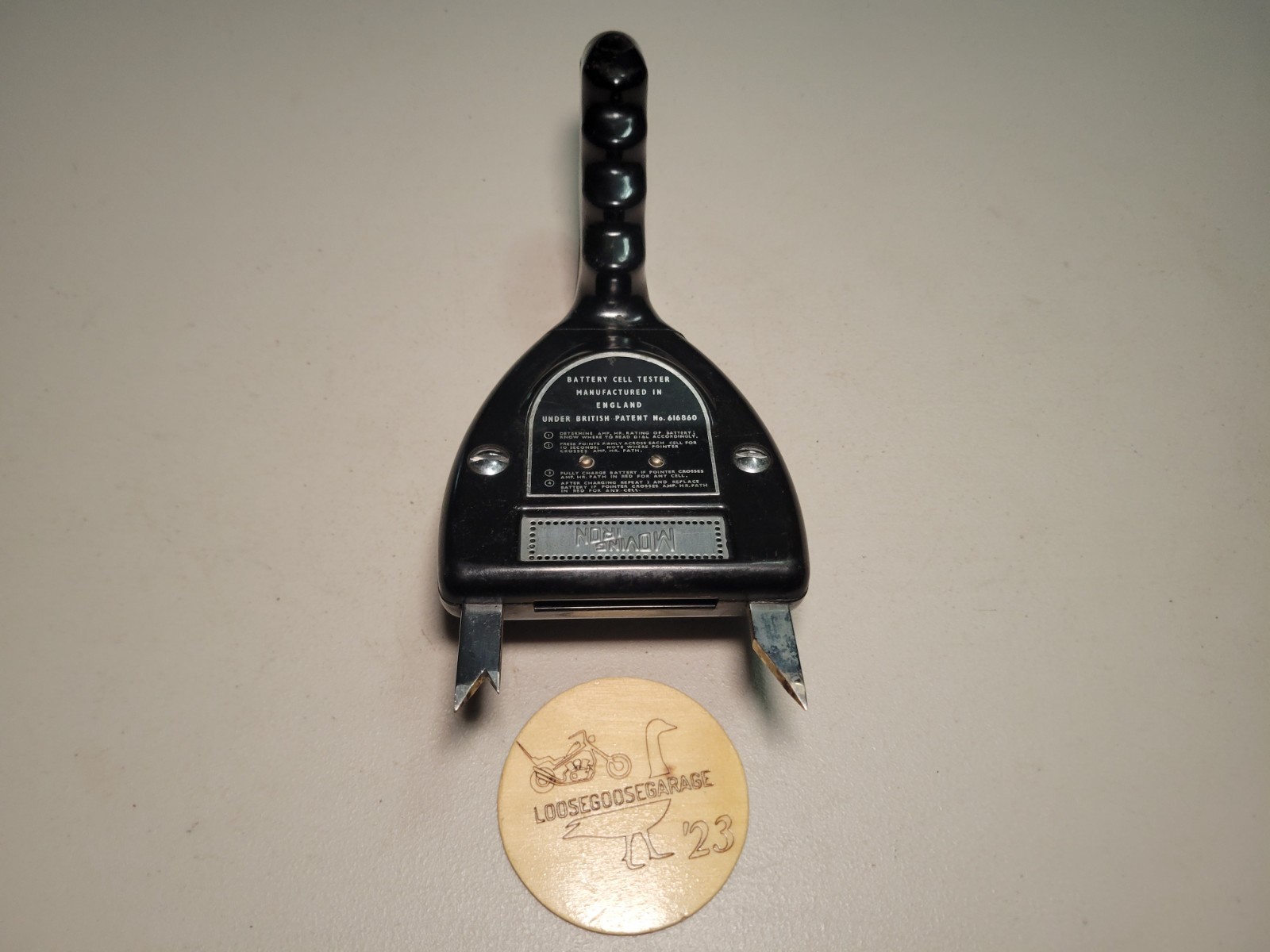 Vintage Davenset Heavy Discharge Battery Cell Tester Handheld Gauge 1950s 50s