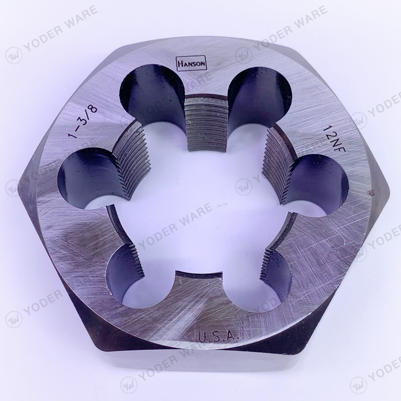 IRWIN HANSON 7273 Hex Rethreading Die 1-3/8″-12 NF Right Hand High Carbon Steel