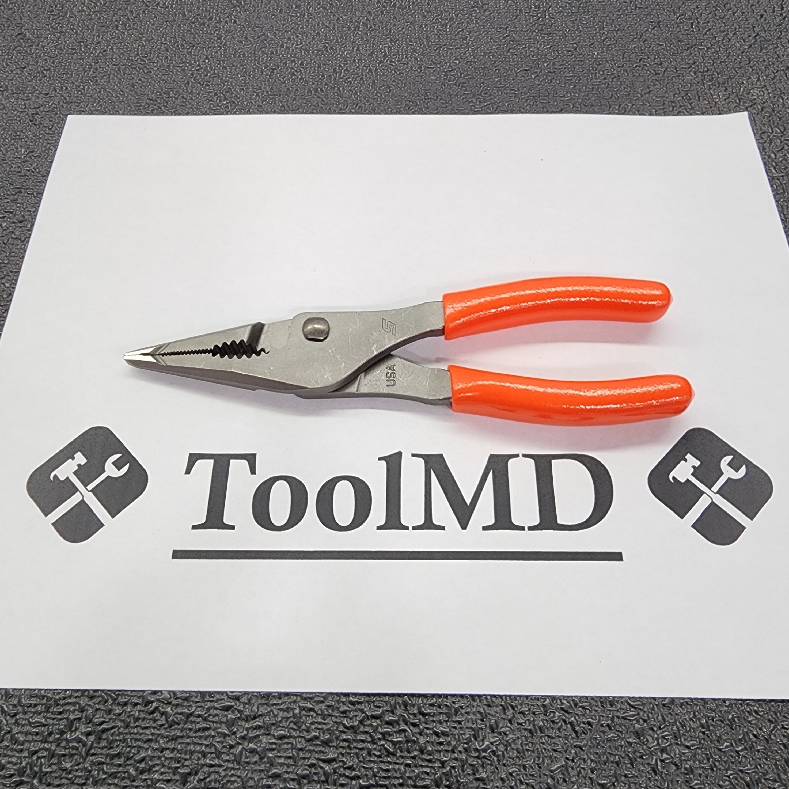 Snap-on Tools USA NEW ORANGE 7″ Talon Grip Long Nose Slip Joint Pliers LN46ACF