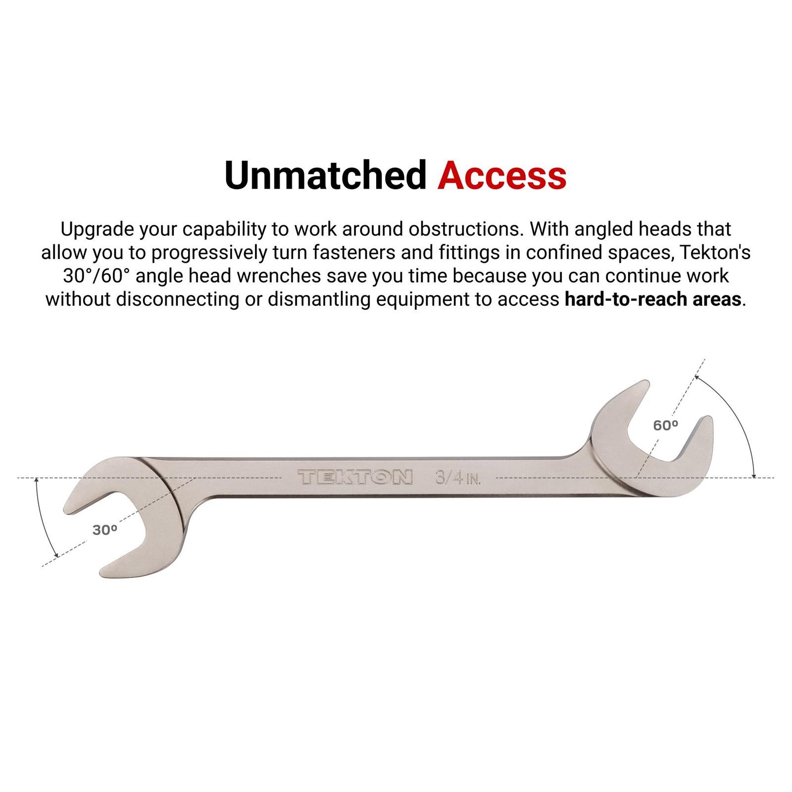 Tekton WAE91004 Angle Head Open End Wrench Set, 4-Piece