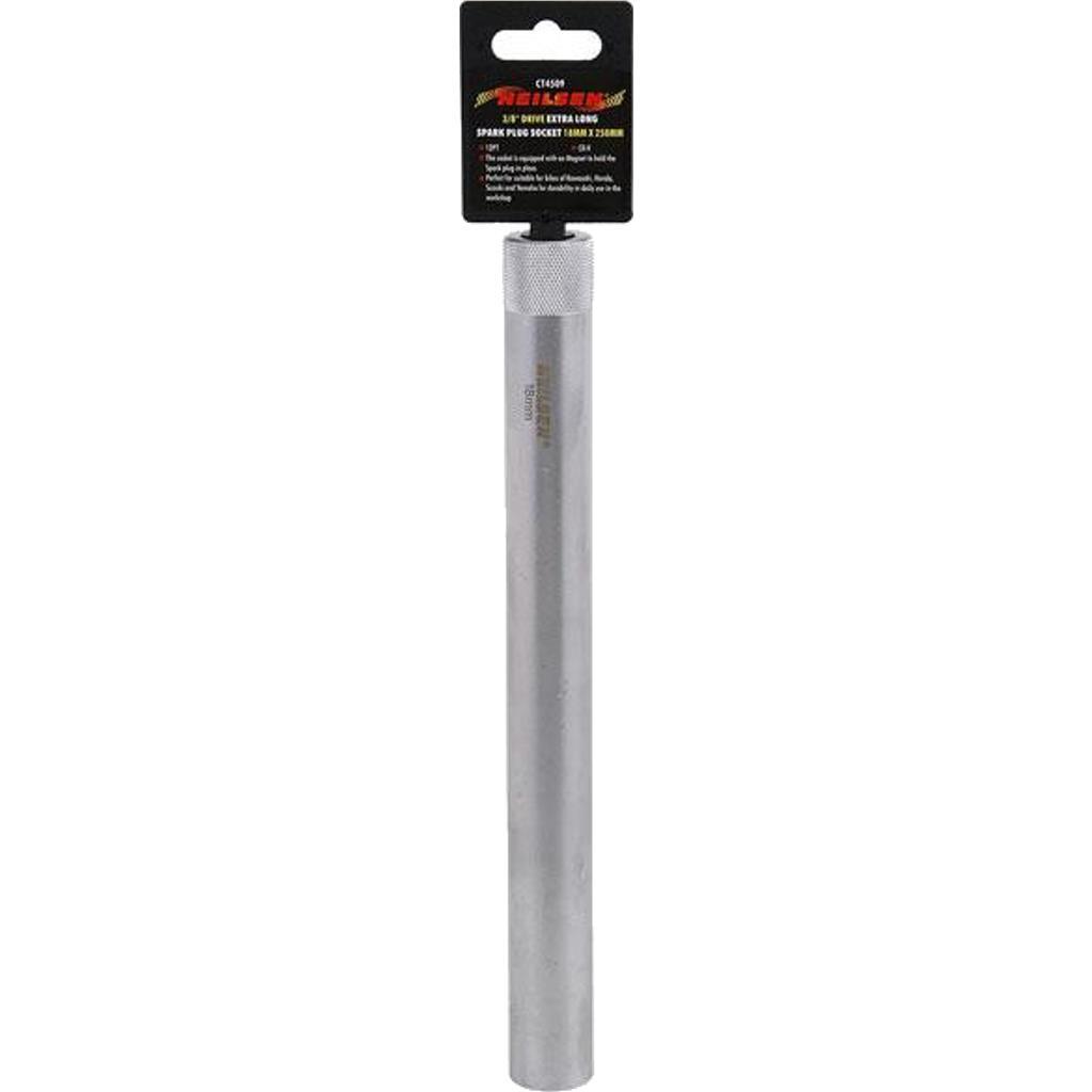 Neilsen 3/8″ Drive 18mm Extra Long Spark Plug Deep Square Metric Socket 250mm