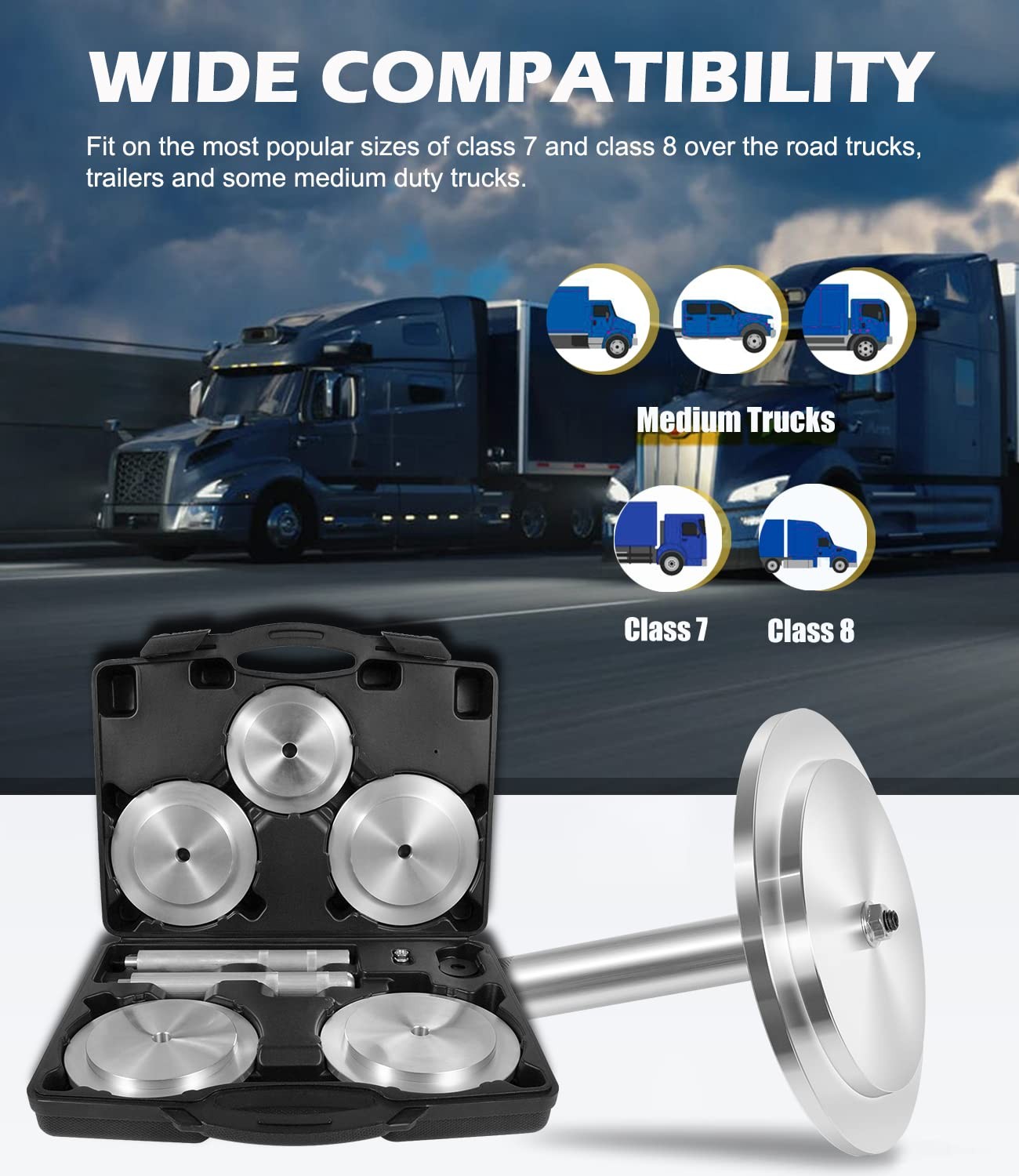 61850 Truck Hub Seal Installer Kit for Class 7 Class 8 Duty Road Trucks Trailers