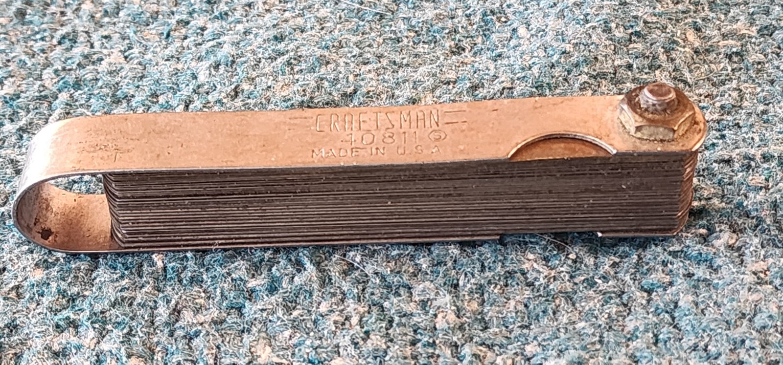 Craftsman USA 40811 Steel & Brass Thickness Feeler Gauge Set! Stains On Blades.