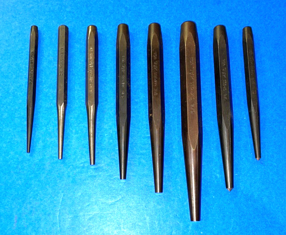 MAC TOOLS NEW 8 PIECE TOTAL 6 PIECE STARTER/MACHINE PUNCH SET + 2 CENTER PUNCHES