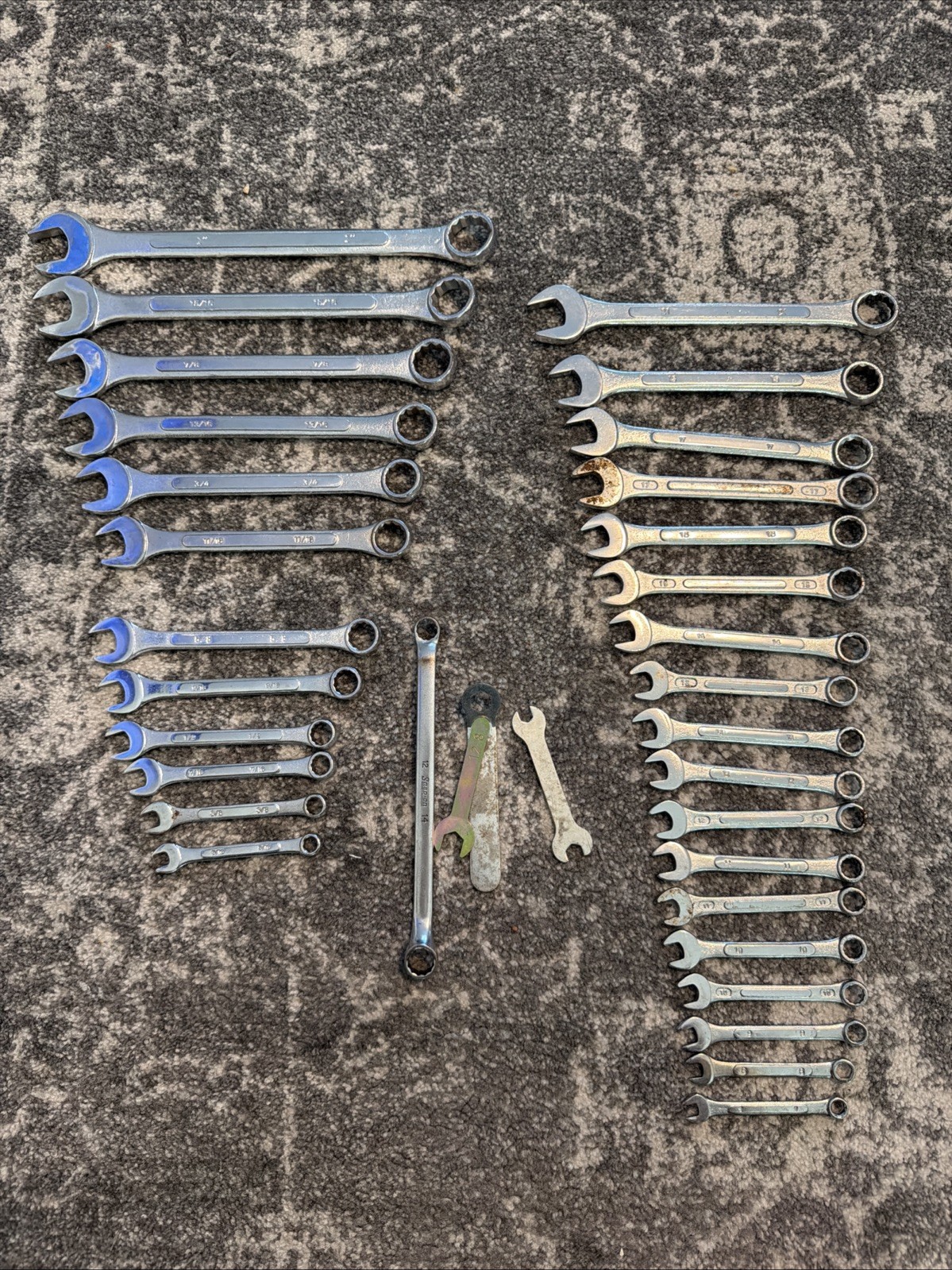 Set Of Wrenches Drop Forged Steel Metric Customary Lot Wrench Tool Tools Kit