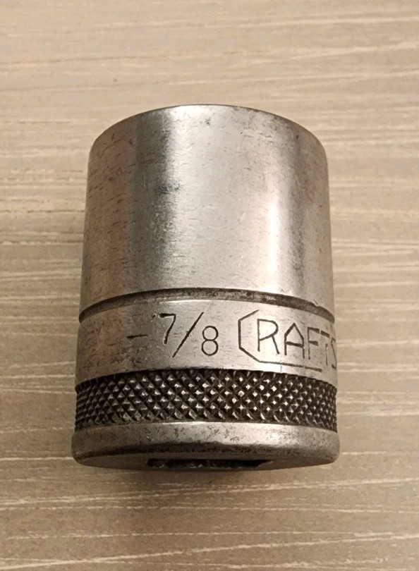 Craftsman USA 7/8″ Socket 12 Point 1/2″ Drive Vtg. BE Series Long C Underline