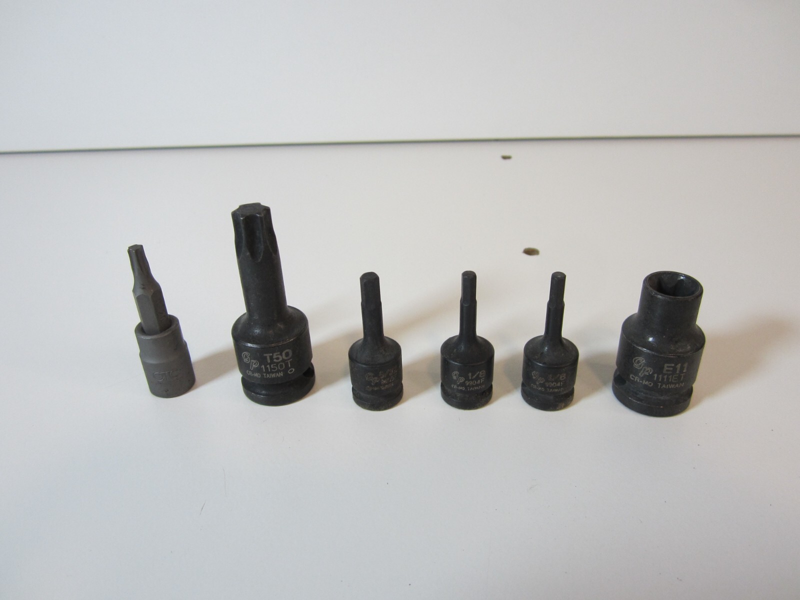 6pc GP. GREY PNEUMATIC SOCKET BIT SET 5=GP, 1=OTC NEW