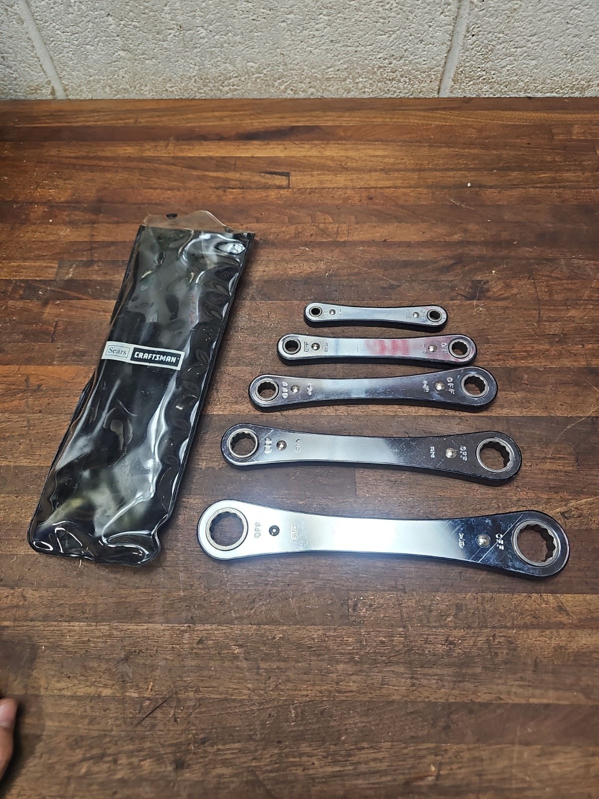 PP4- CRAFTSMAN 5Pc. BOX END RATCHETING WRENCH SET~ 9-4368 W/POUCH USA