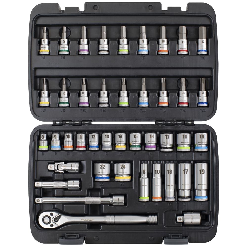 Sealey Premier 42 Piece 3/8″ Drive Socket and Socket Bit Set