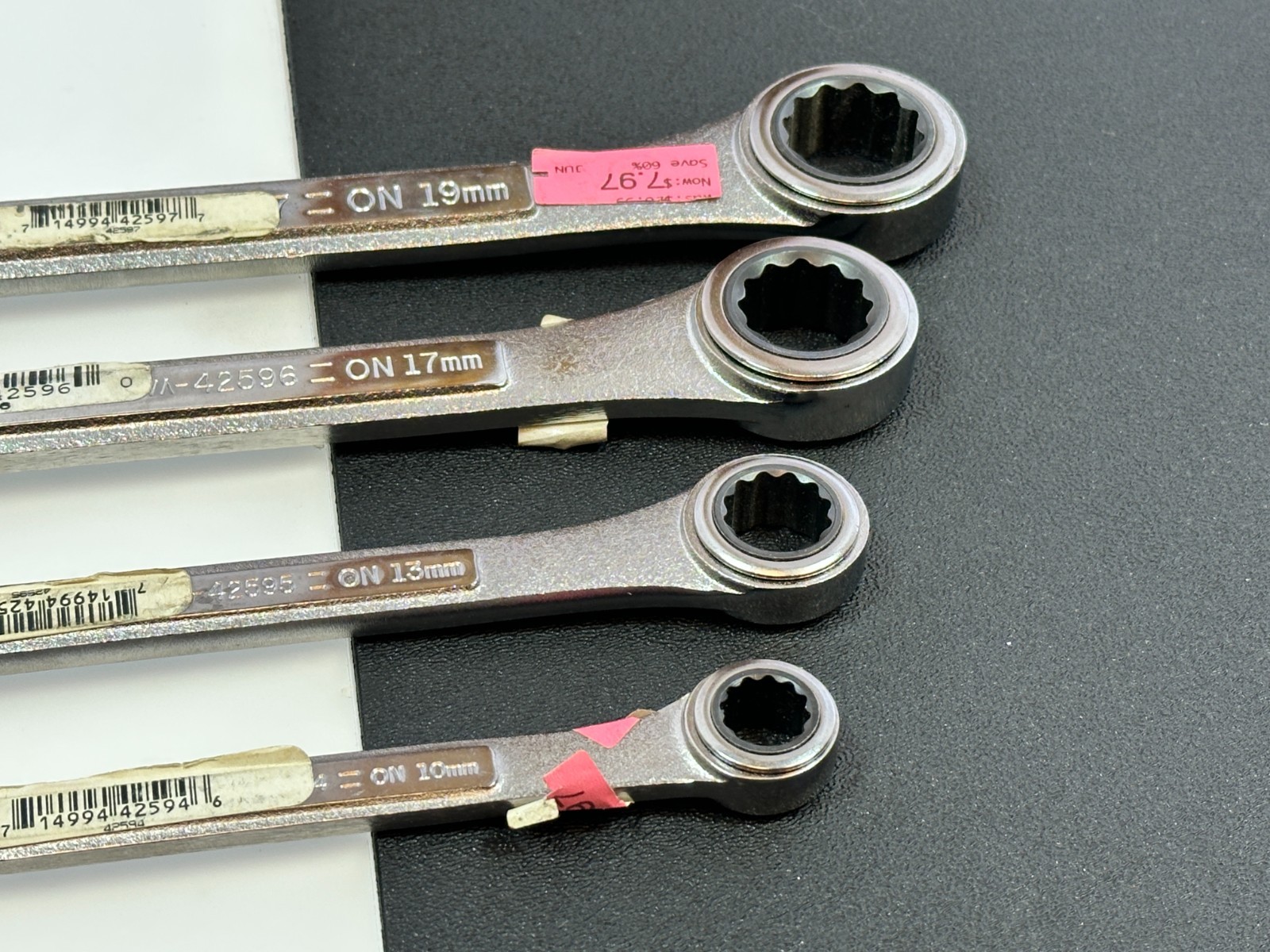 Craftsman USA 42447 Metric 8-19mm Double Box End Ratcheting Wrench Set, NOS Rare