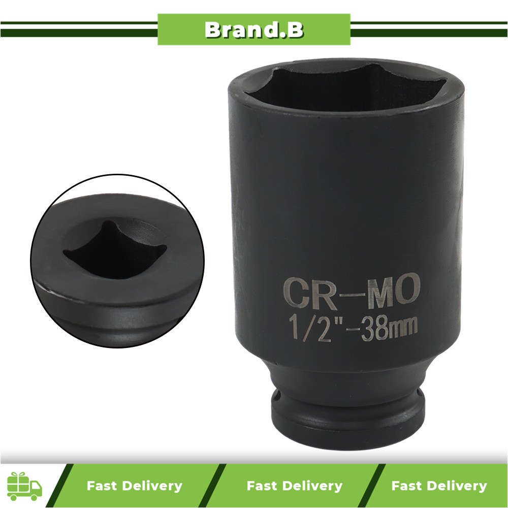 9PCS Deep Impact Socket Tool Kit 1/2″ Drive Metric Axle Hub Nut Socket 29-38mm