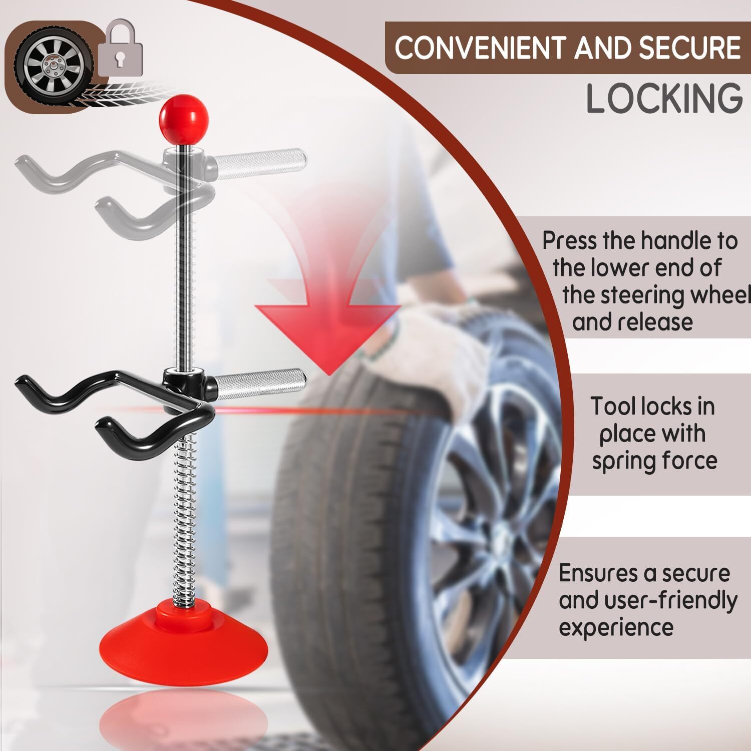 14» Adjustable Alignment Car Steering Wheel Holder Tool for Truck/Buses/Vans