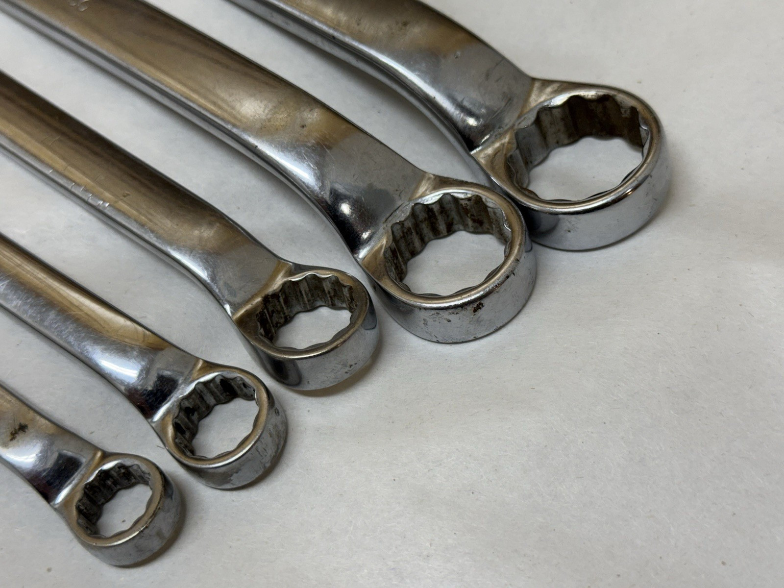USA Snap-On 5 pc Metric Double Box End Offset Wrench Set 10 to 21mm Vintage XBM