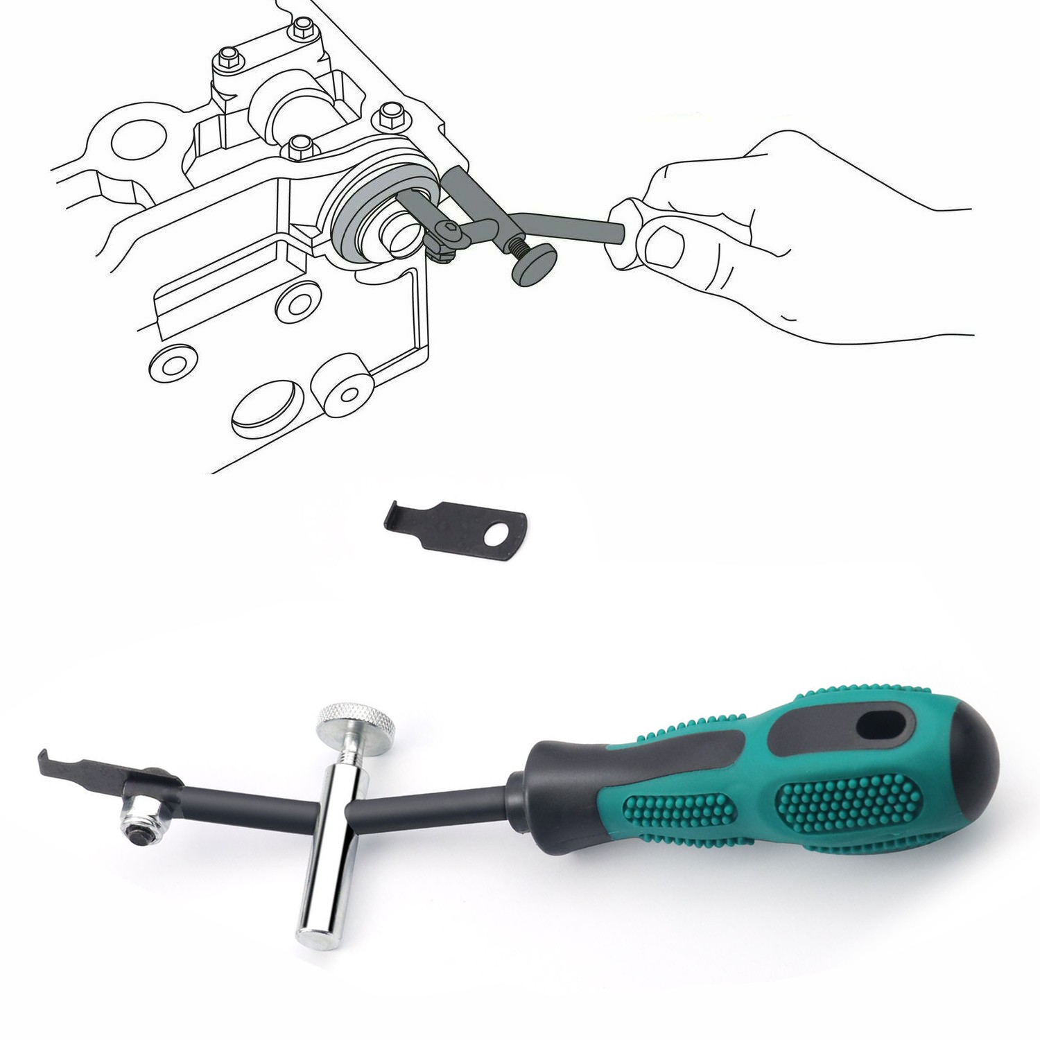 58430 SHAFT TYPE SEAL PULLER W/ SPARE HOOK CRANKSHAFT CAMSHAFT REMOVER /*
