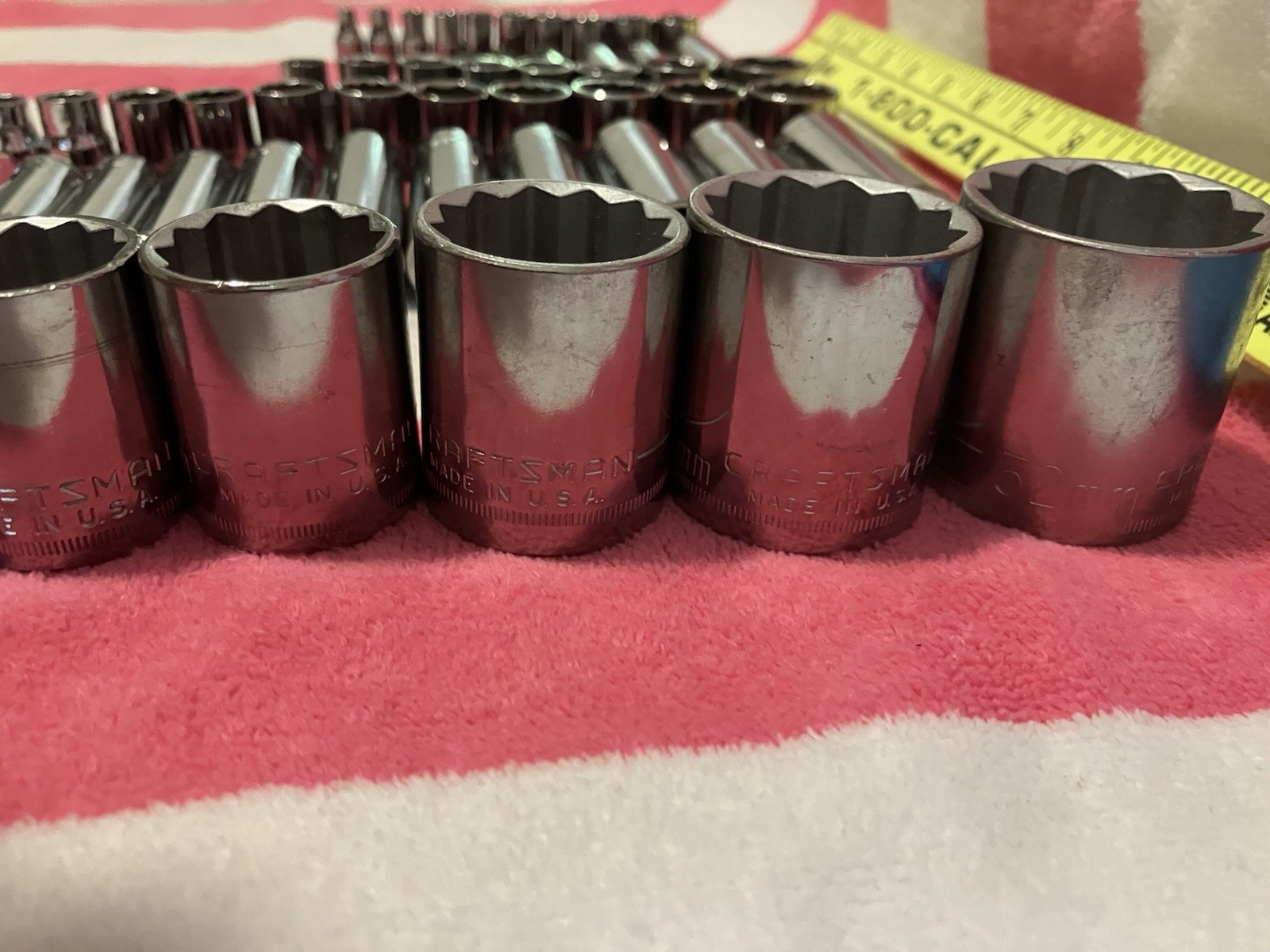 Craftsman USA 58pc Metric 3/8, 1/2, 1/4 Drive Socket Set Lot Vintage 6pt & 12pt