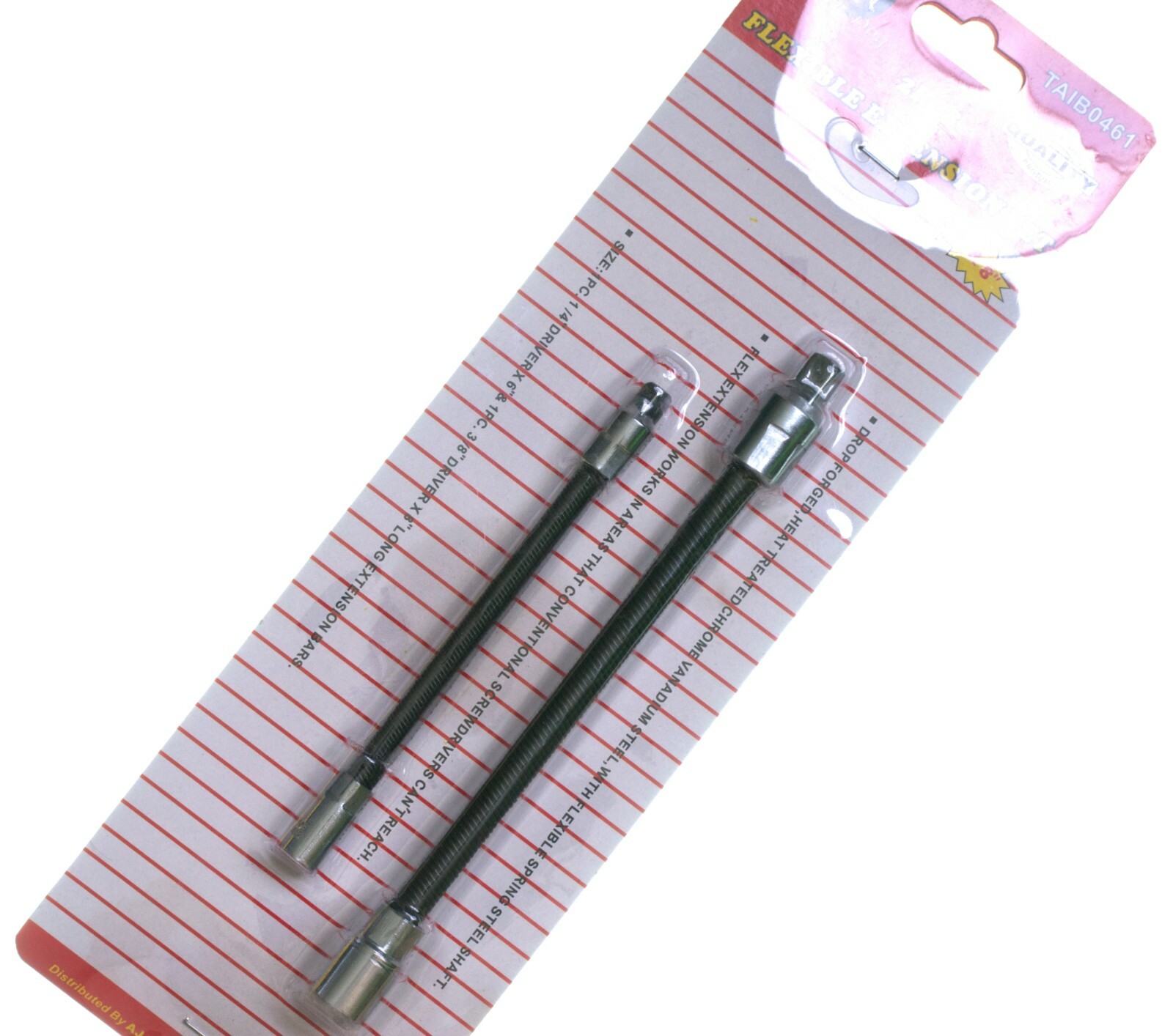 2 PC Flexible Extension Set – 1/4″ DR. 6 Inch Flex Ext. & 3/8″ Drive 8 In. Long