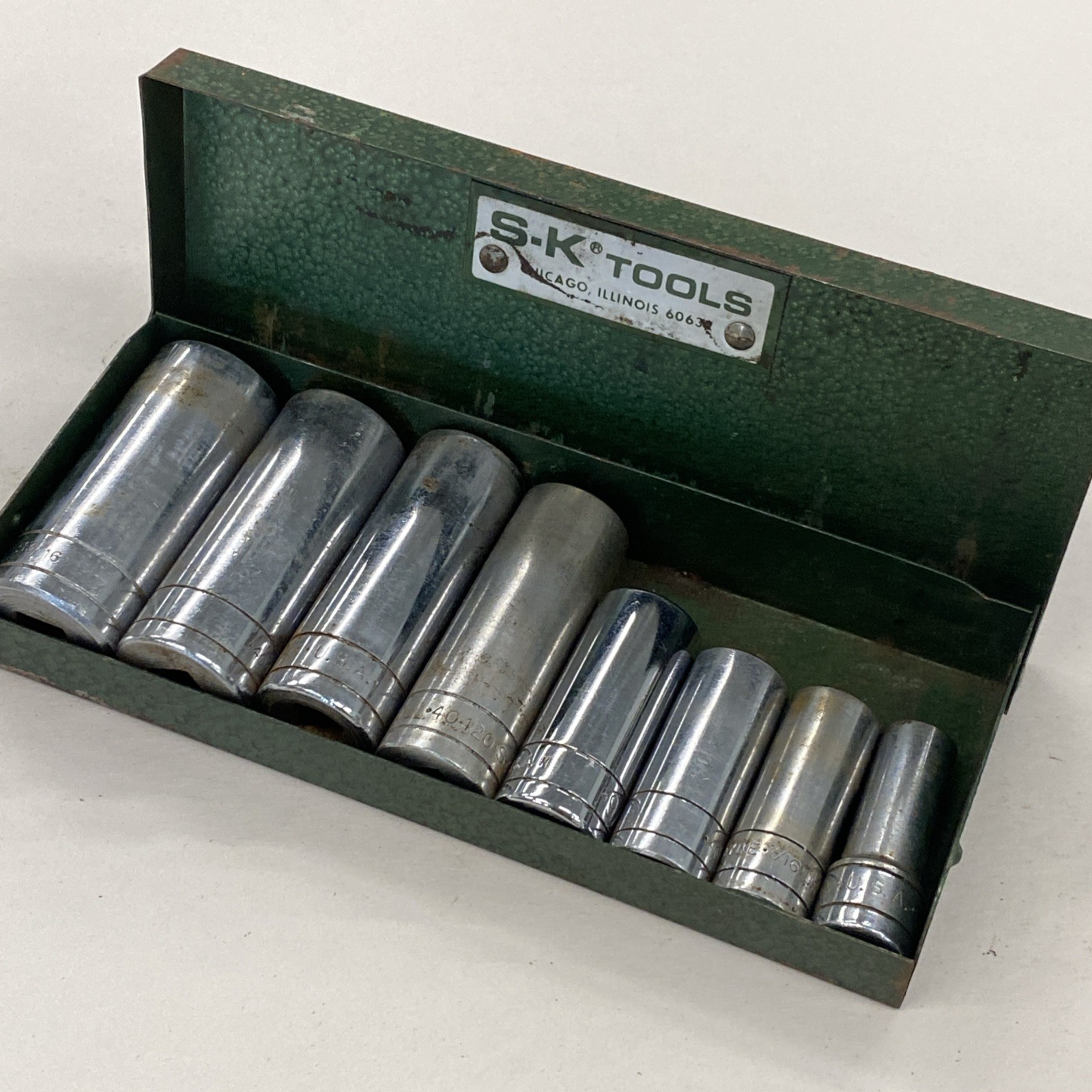 S-K Tools/SK USA 3/8″ Drive 6pt SAE 8pc Deep Socket Set 3/8″ to 13/16″, M0864