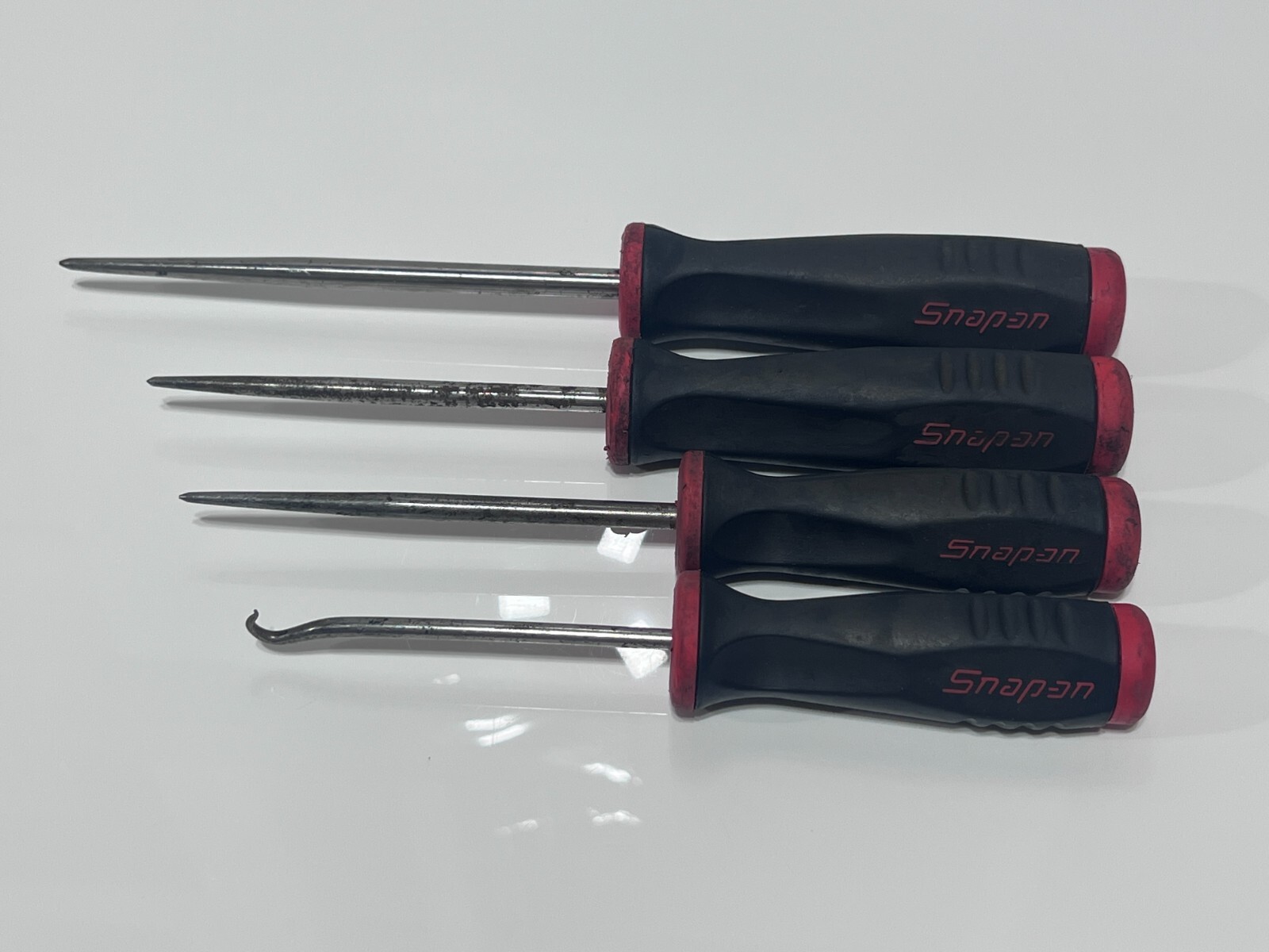 Snap-On Tools USA SGASA104BR 4pc Hook & Awl Set Large Pick & Awl Set, Red Grip