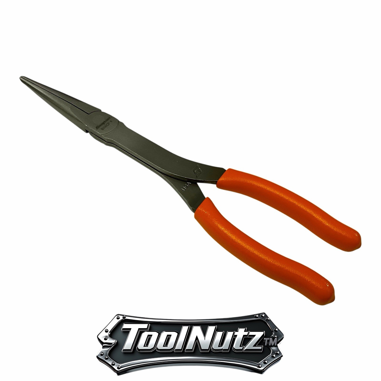Snap-on Tools NEW 911ACFO 11″in. ORANGE Soft Grip Rounded Jaw Needle Nose Pliers