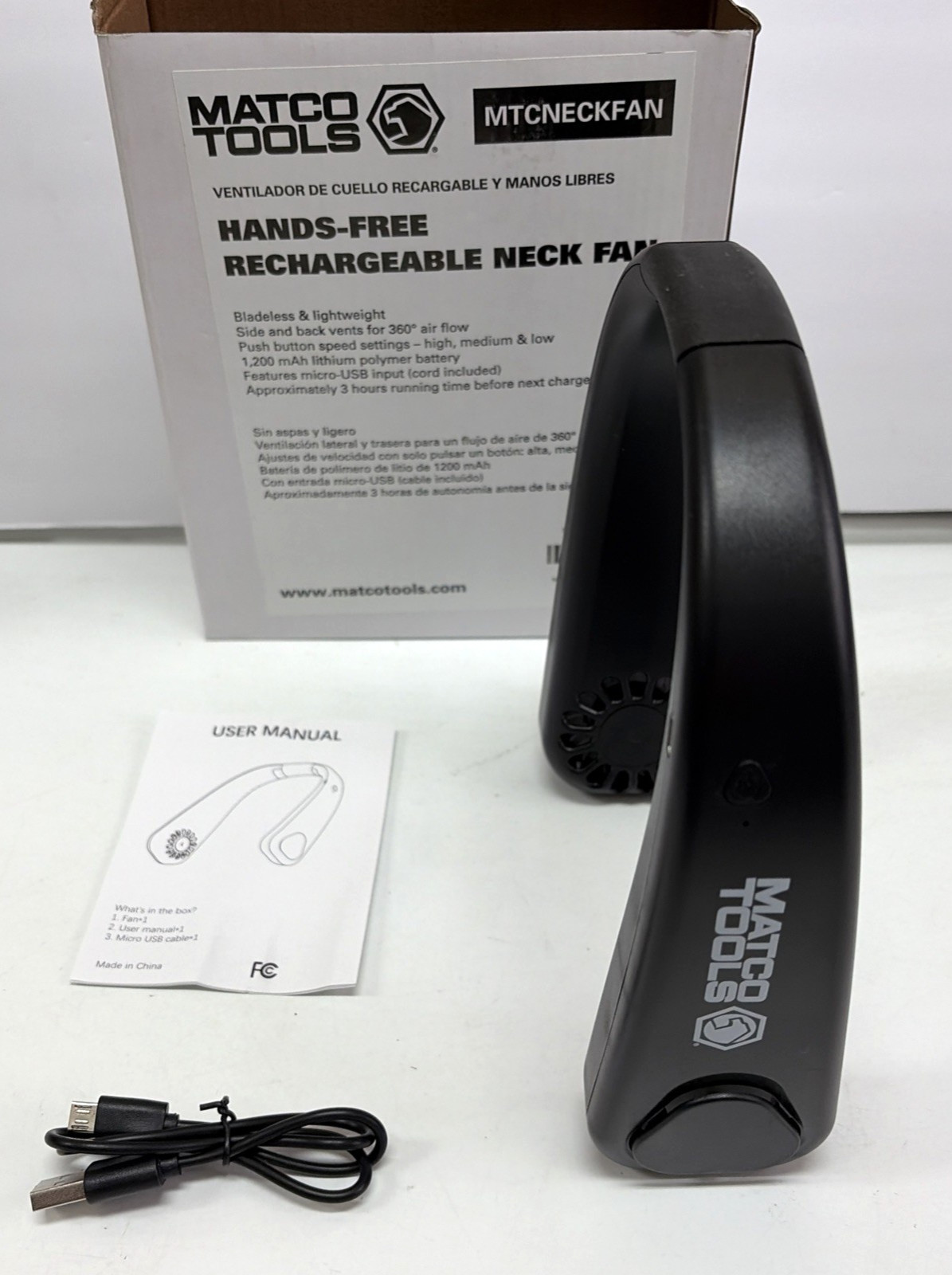 Matco Tools Rechargeable Hands-Free Neck Fan CT13133 MTCNECKFAN
