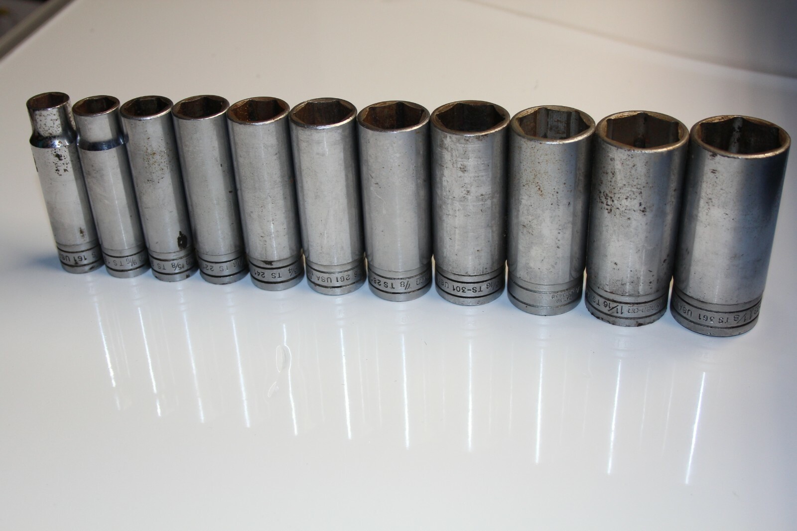 SNAP-ON TOOLS 1/2″ Drive 6-Point SAE Deep Socket Set (1/2″-1-1/8″) 11pc USA