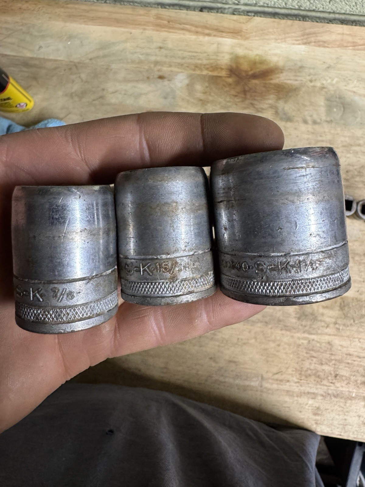 Vintage S-K tools sockets / mixed lot Of 10, 1/2” And 3/8” drive, USA