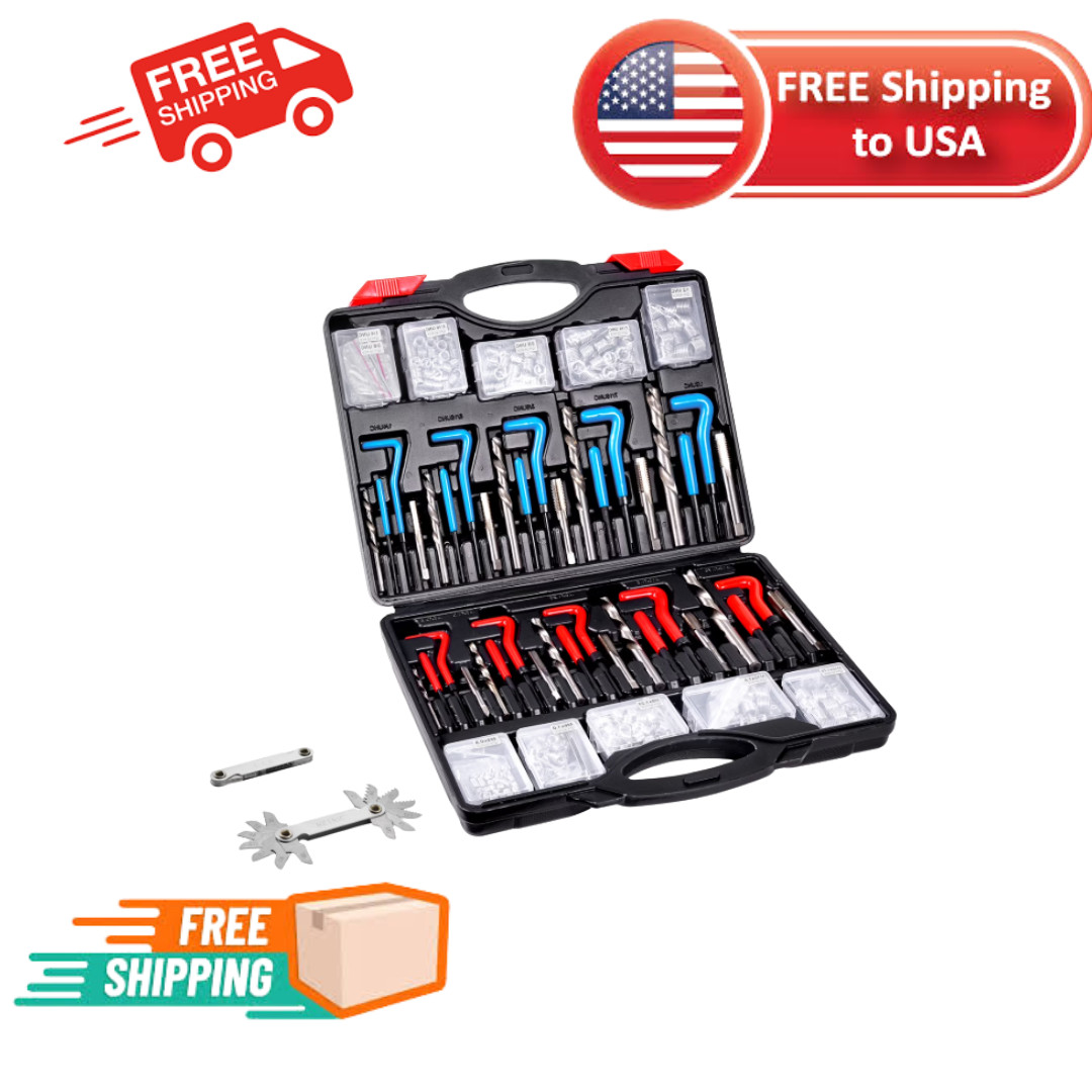 Helicoil Thread Repair Kit 338-Piece SAE and Metric Rethreading Tool Kit