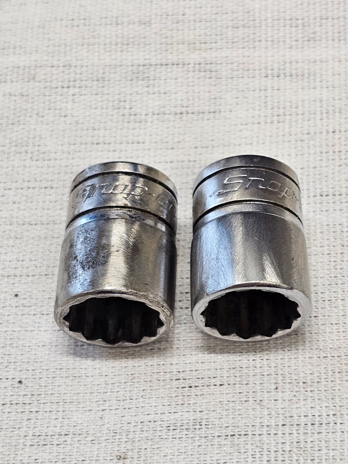2 Snap-on 1/2″ Standard Shallow Socket Sae 12 Point 3/8″ Drive F161 USA
