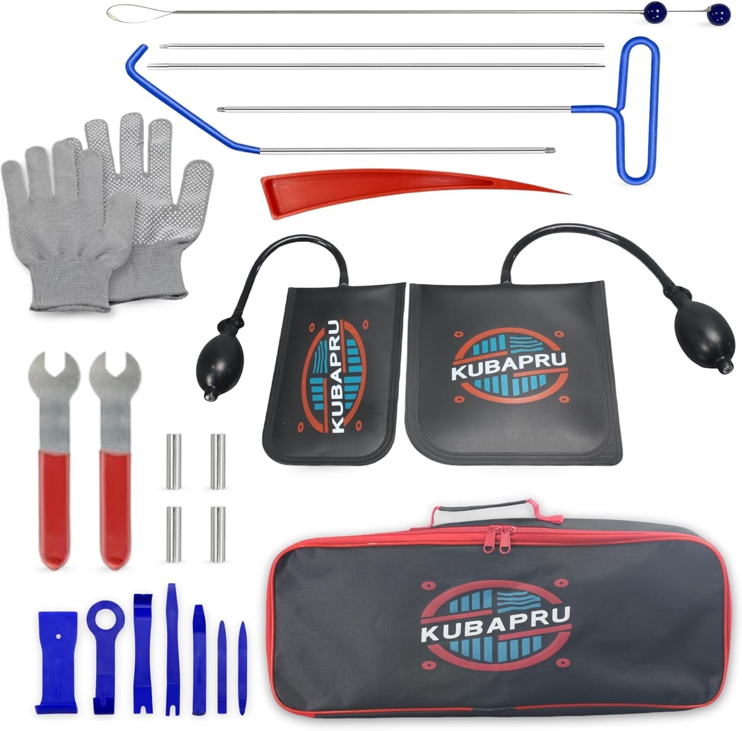 22-Piece Car Repair Tool Kit – Stainless Steel Tools & Inflatable Air Wedge