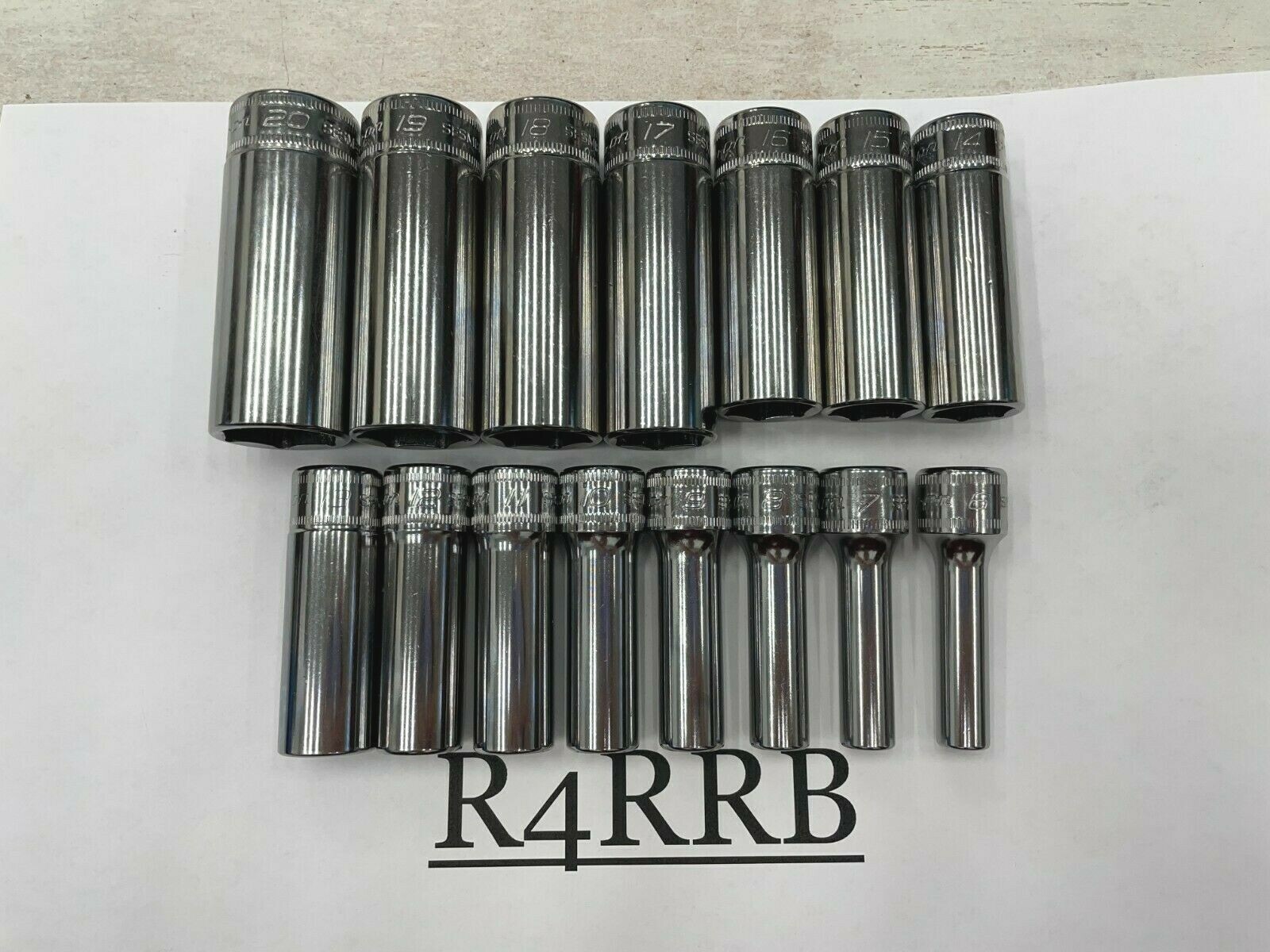 Snap-on Tools NEW 15pc 3/8″ Drive METRIC Deep 6 Point Socket BONUS Set 215SFSMY