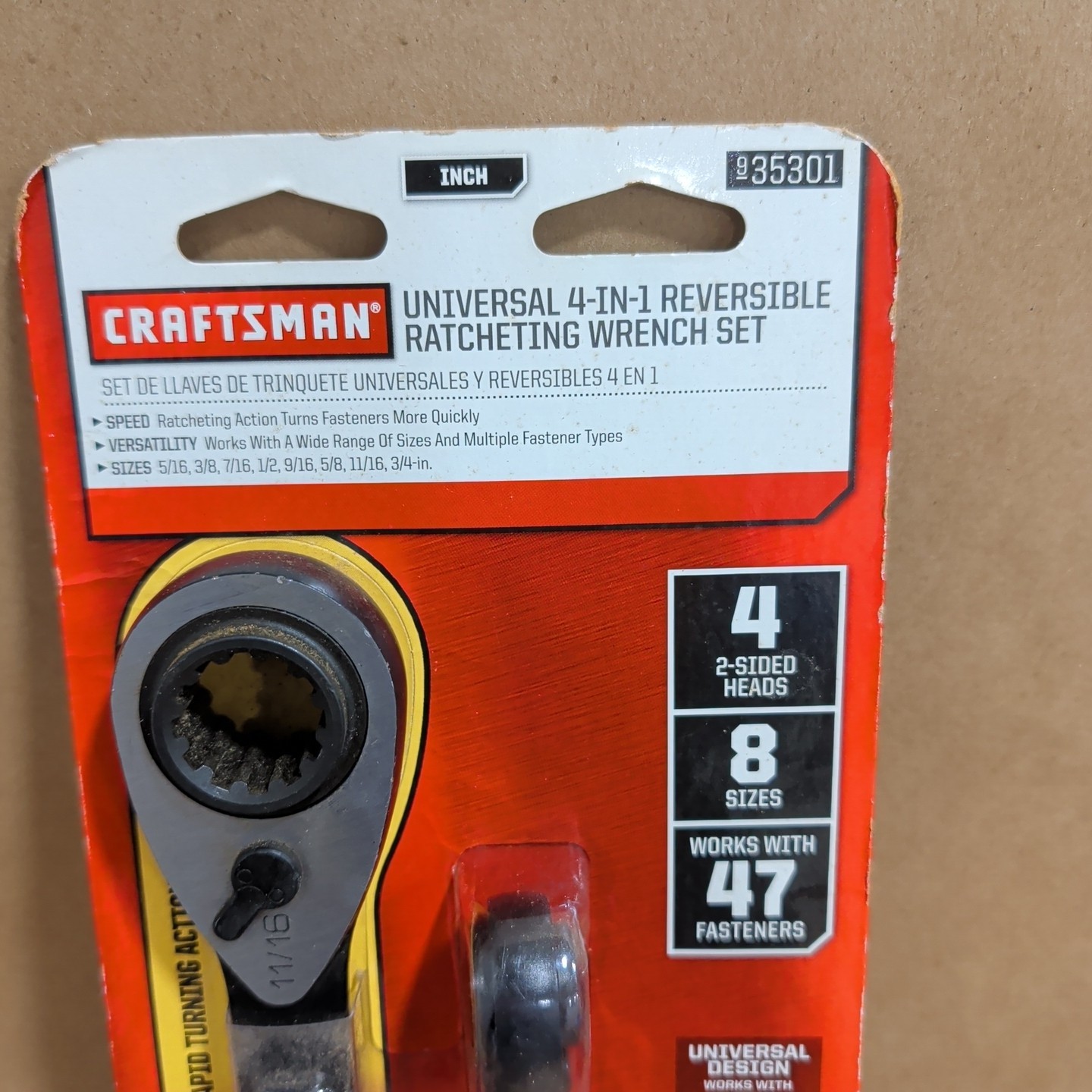 Craftsman 2pc 4-IN-1 Inch Universal Reversible Ratcheting Box End Wrench 35301