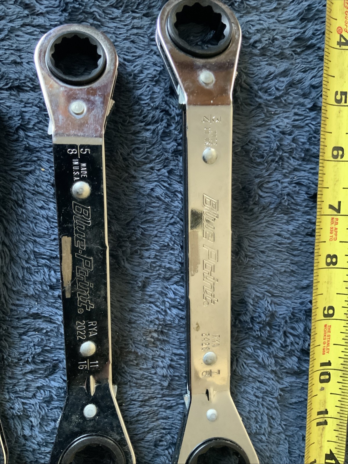 Blue Point Ratcheting Wrench Set, Sae…5pc….buffed Marks…..vv