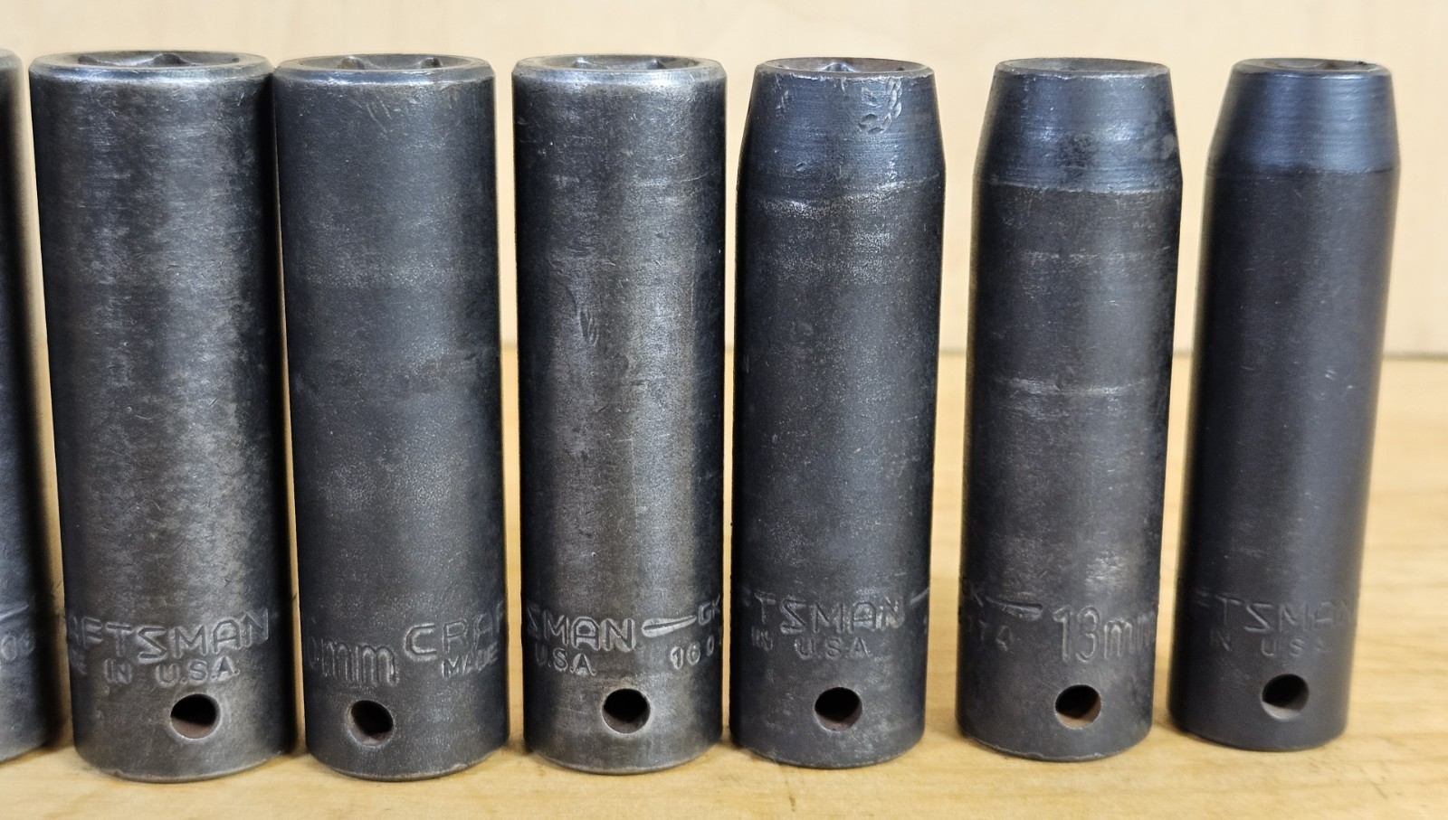 USA Used METRIC Craftsman GK 1/2″ Drive Impact Socket Set 12 Pieces 12mm-27mm