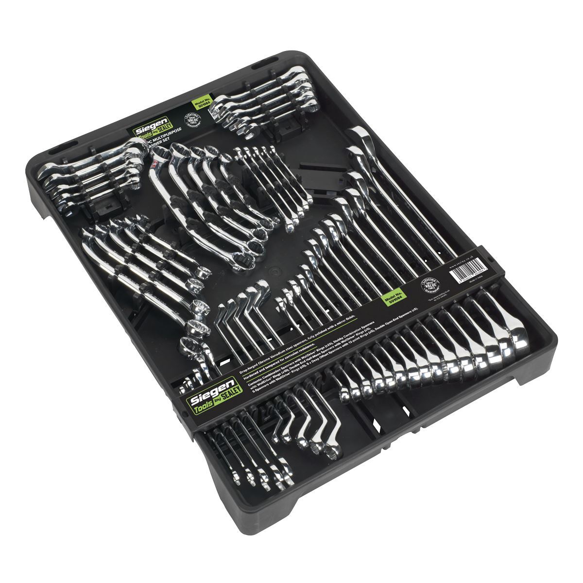 Siegen by Sealey Multipurpose Spanner Set 50pc 6-32mm Combination Offset Ring