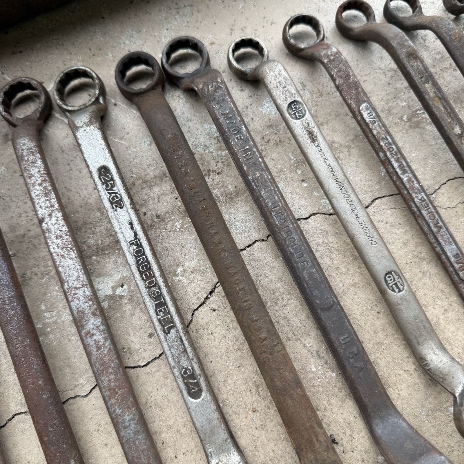 Vintage Offset Box End Wrenches (Lot Of 22) Various Brands & Sizes – Made In USA