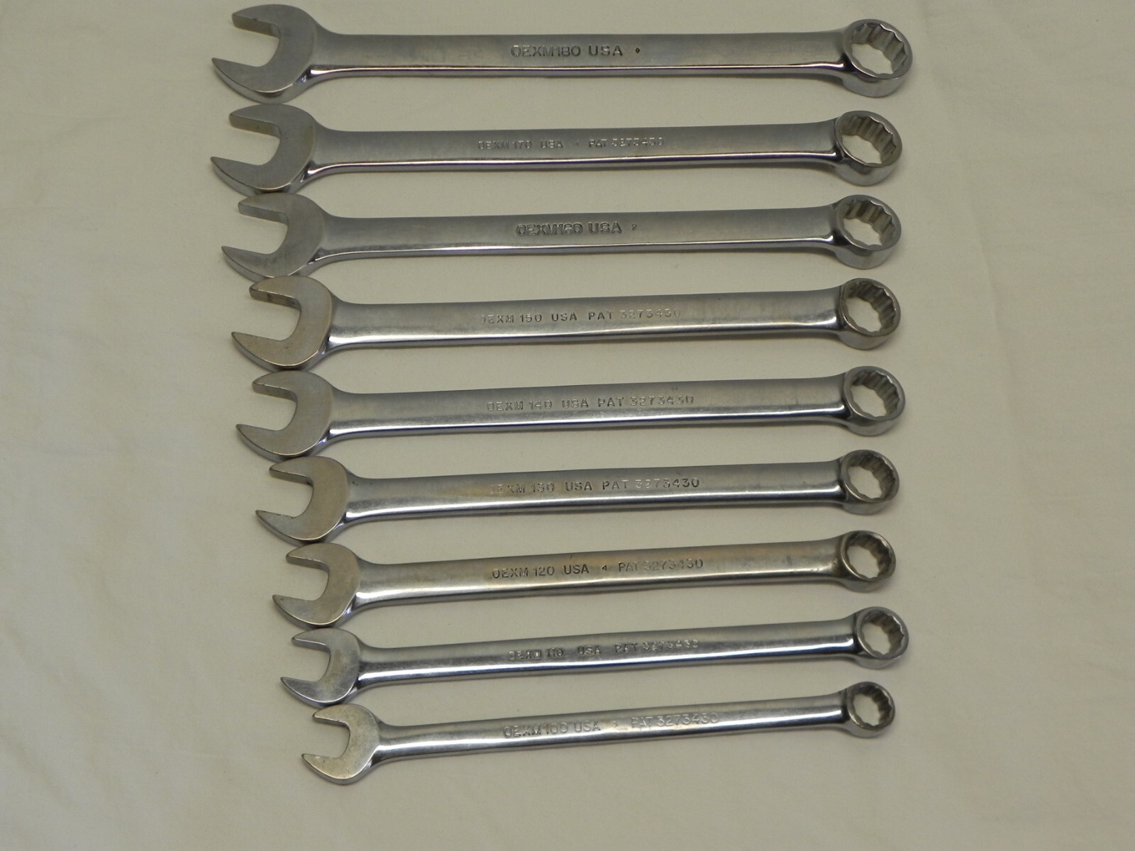 Snap-On 9 Piece 12-Point Metric Flank Drive Combination Wrench Set (10mm-18mm)