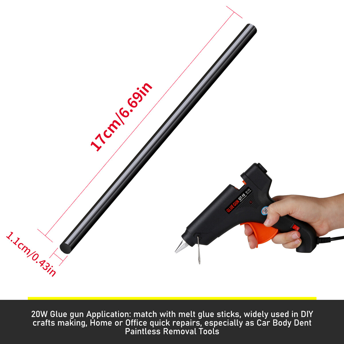 109× US PDR Tools Paintless Dent Repair Push Rods Hail Puller Lifter Hammer Tail