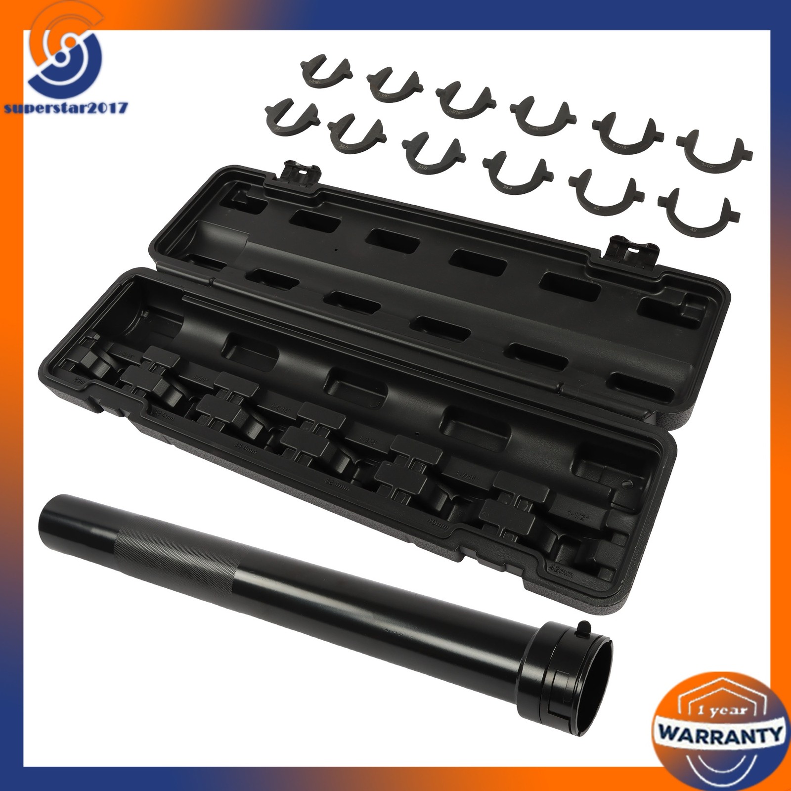 13pc New Inner Tie Rod Removal Installation Tool Set with 12 SAE Metric Adaptors