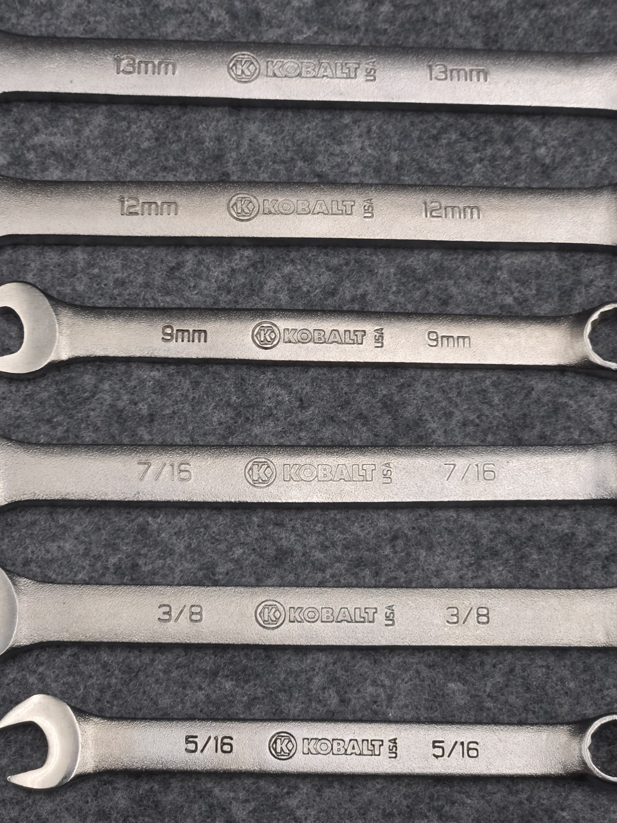 Kobalt USA Metric and SAE Mixed Wrench Lot of 6