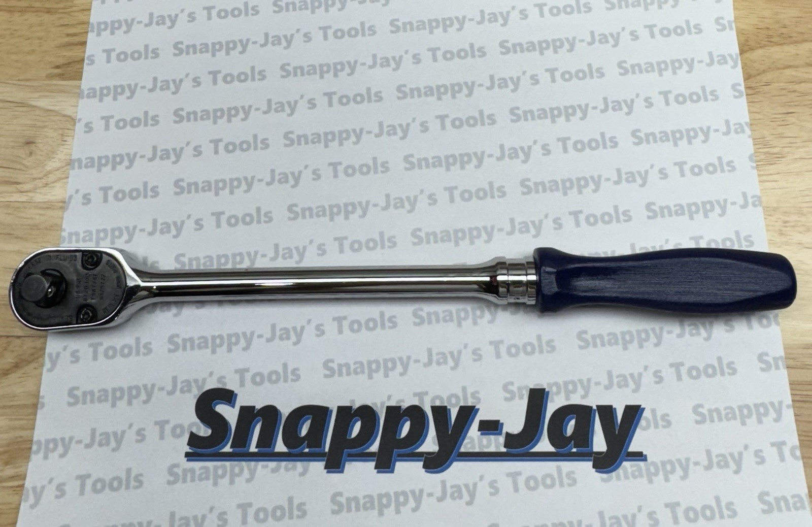 Snap-on Tools USA NEW 3/8″ Drive CLASSIC BLUE Hard Handle LONG Ratchet FHLD80